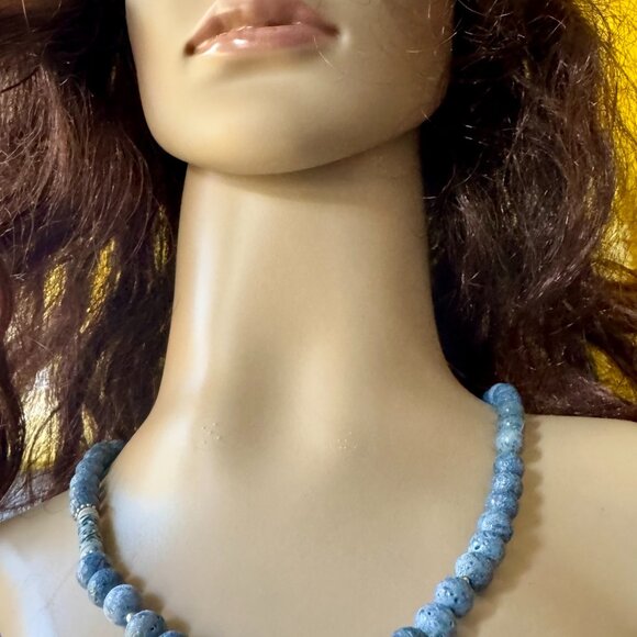 Unique One of a Kind Blue Sponge Coral Necklace Only You will have - Picture 9 of 11